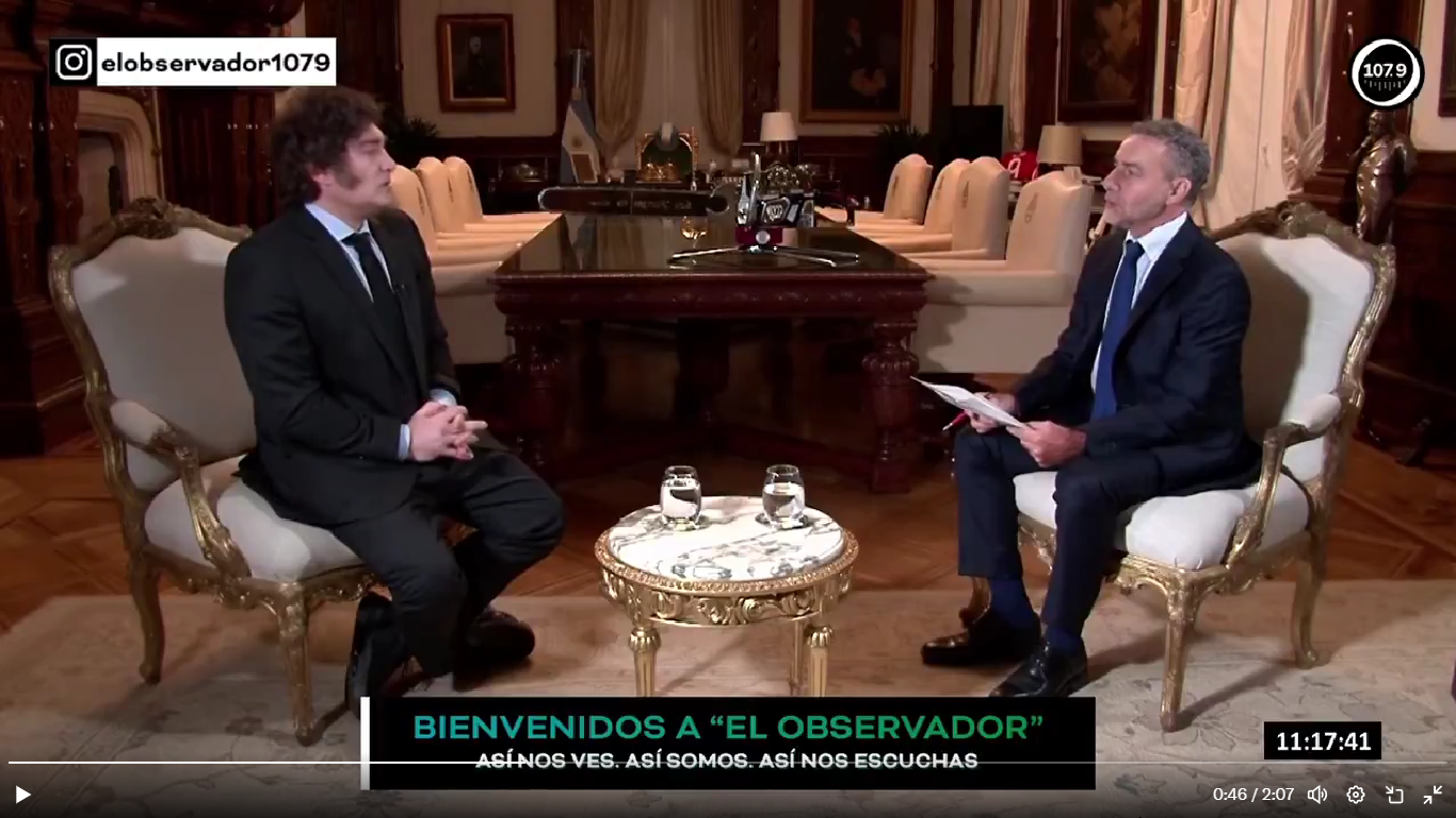 Milei sobre Macri: «Habría que ver qué intenciones tiene de involucrarse activamente en la política»